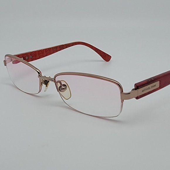*SOLD* Michael Kors MK361 780 Gold Crystal Red Semi Rimless Eyeglasses Frame - Picture 3 of 14
